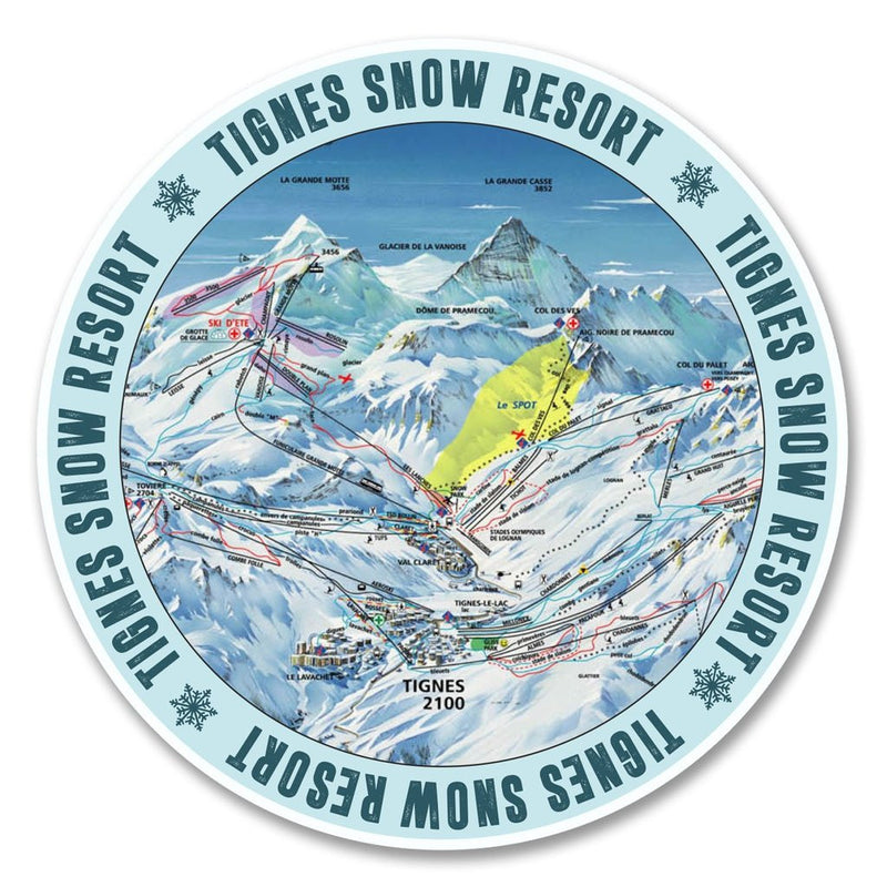 2 x Tignes Ski Snowboard Vinyl Sticker