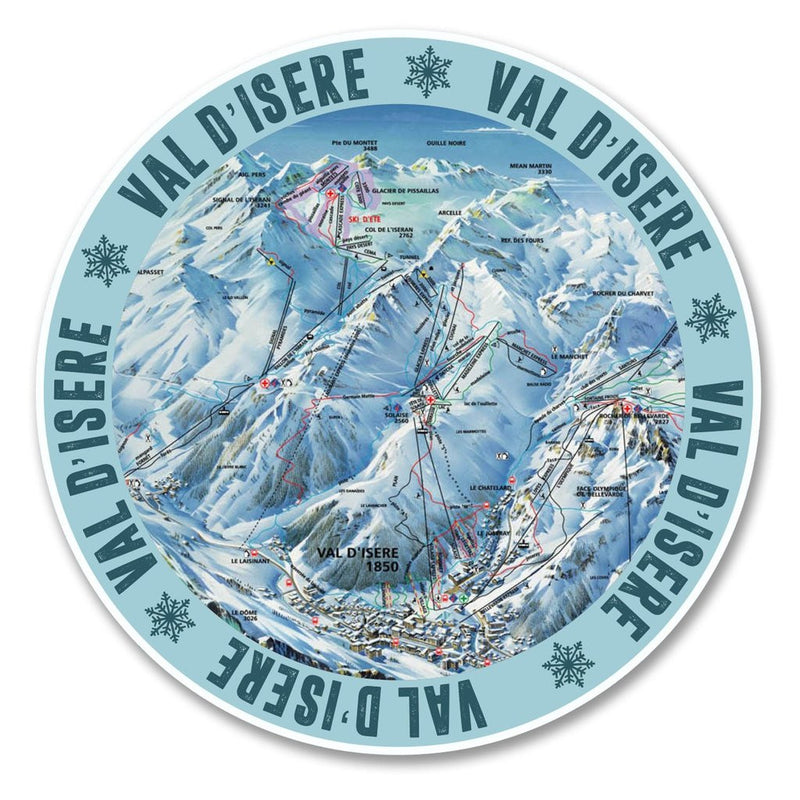 2 x Val D'Isere Tignes Ski Snowboard Vinyl Sticker