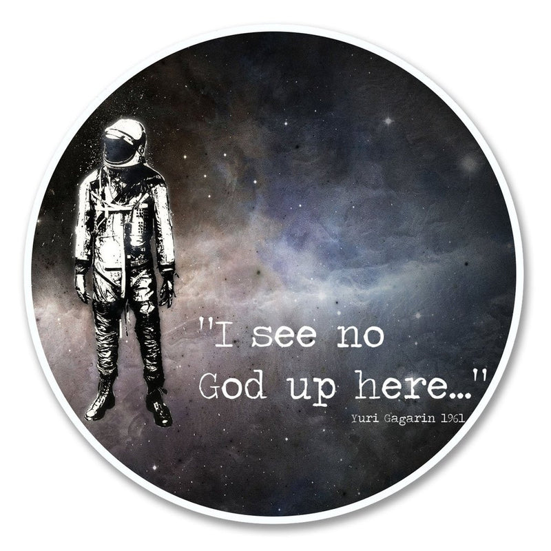 2 x No God Astronaut Vinyl Sticker