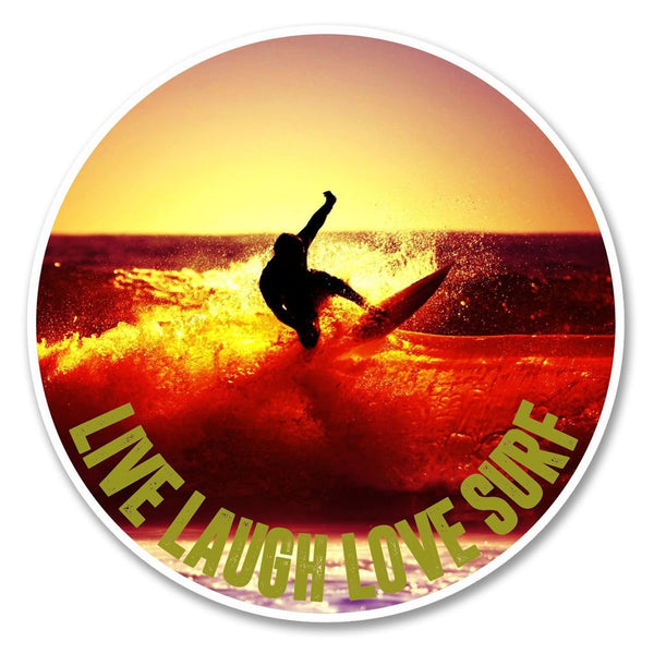2 x Live Laugh Love Surf Vinyl Sticker #6150