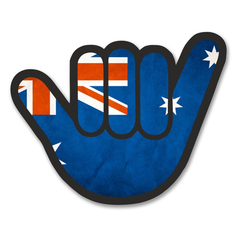 2 x Australian Flag Shocker Hand Vinyl Sticker