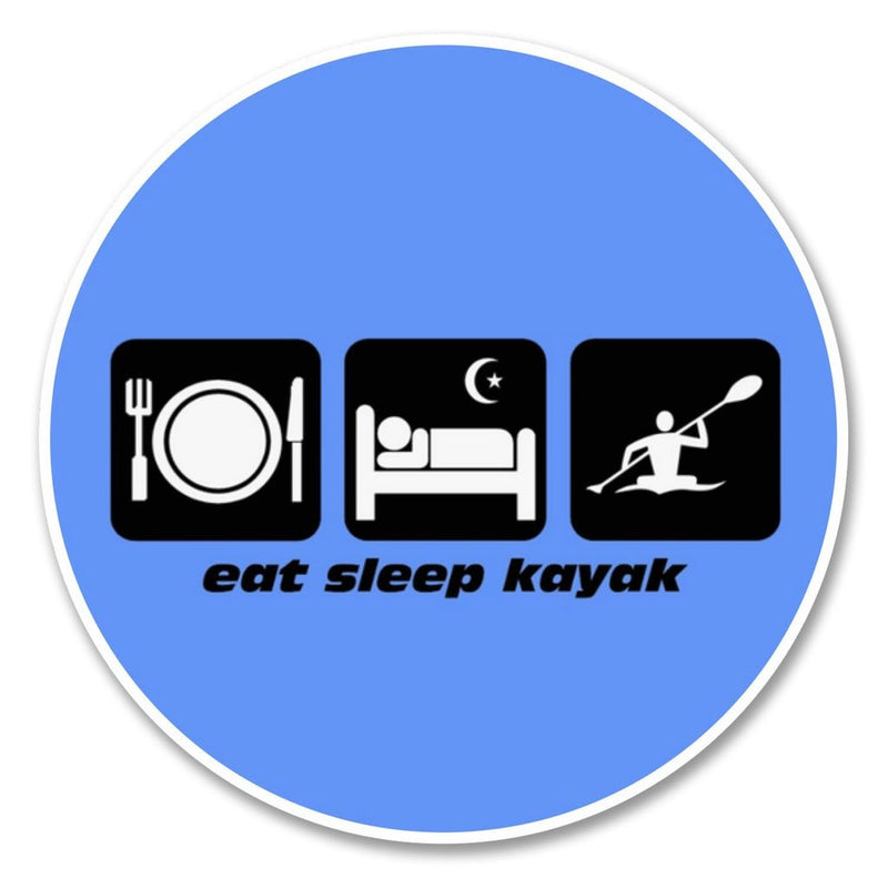 2 x Eat Sleep Kayak Vinyl Sticker