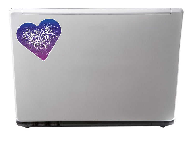 2 x Purple Love Heart Vinyl Sticker