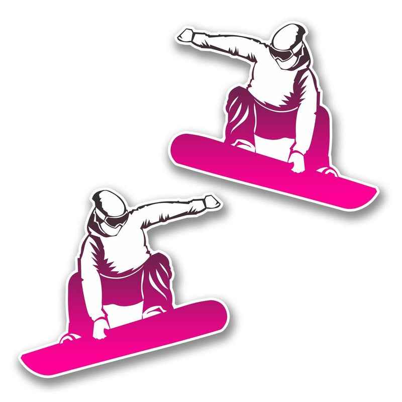 2 x Snowboarder Vinyl Sticker
