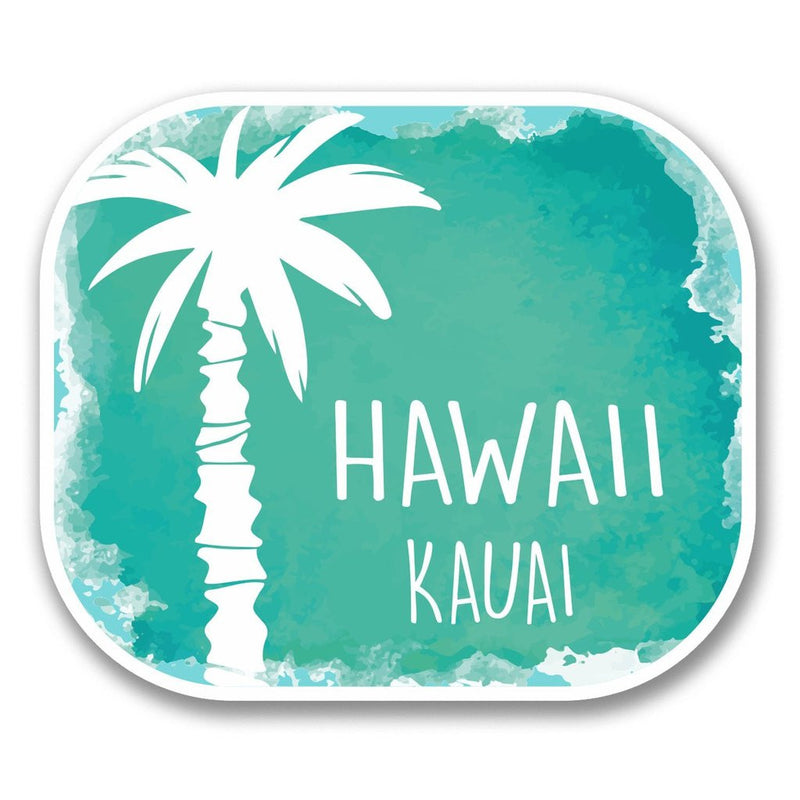 2 x Kauai Hawaii USA Flag Vinyl Sticker