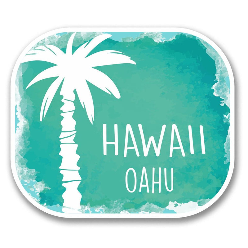 2 x Oahu Hawaii USA Flag Vinyl Sticker