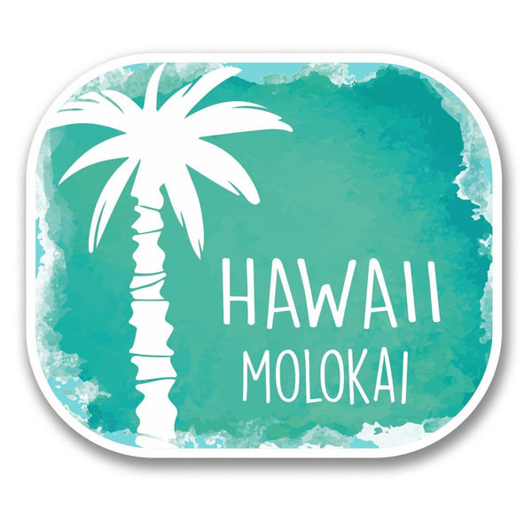 2 x Molokai Hawaii USA Flag Vinyl Sticker #6314