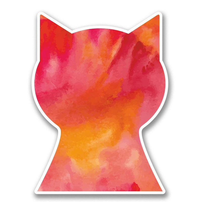 2 x Cat Head Vinyl Sticker