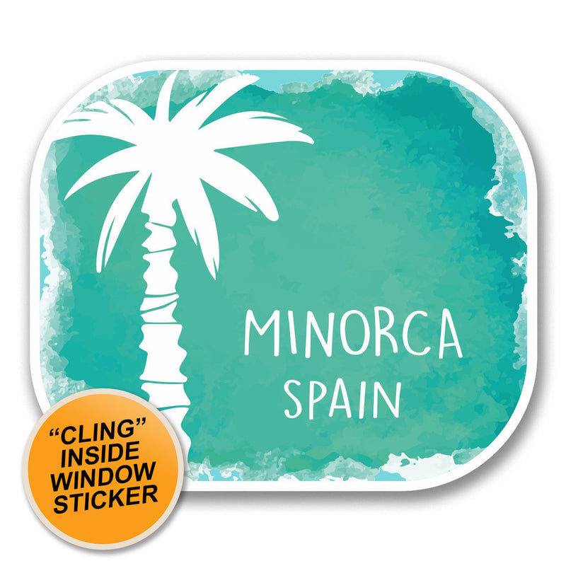 2 x Minorca Spain WINDOW CLING STICKER Car Van Campervan Glass