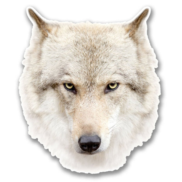 2 x White Husky Wolf Head Vinyl Sticker #6368