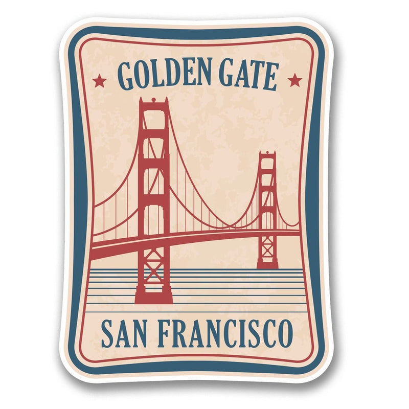 2 x Golden Gate Bridge San Francisco Vinyl Sticker