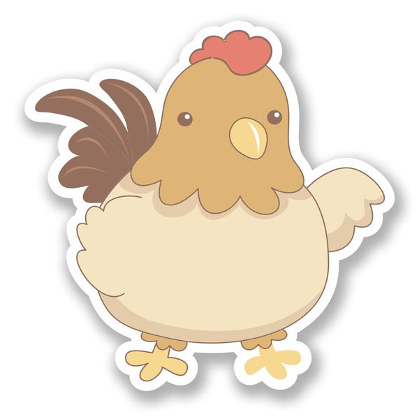 2 x Waving Chicken Vinyl Sticker #6417