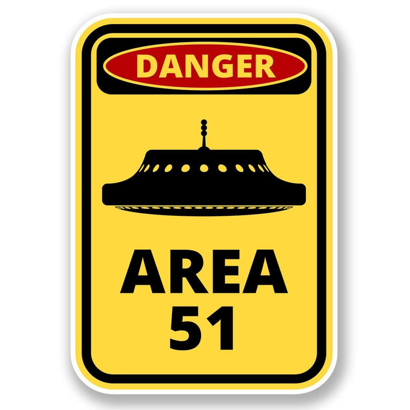 2 x Danger Area 51 Vinyl Sticker