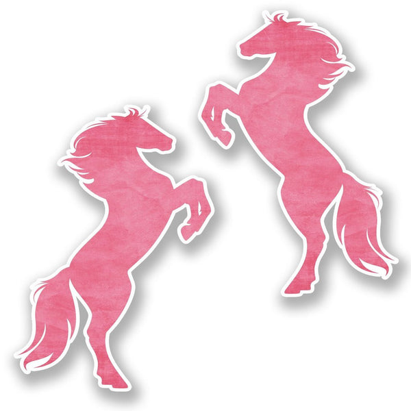 2 x Prancing Pink Horse Vinyl Sticker #6429