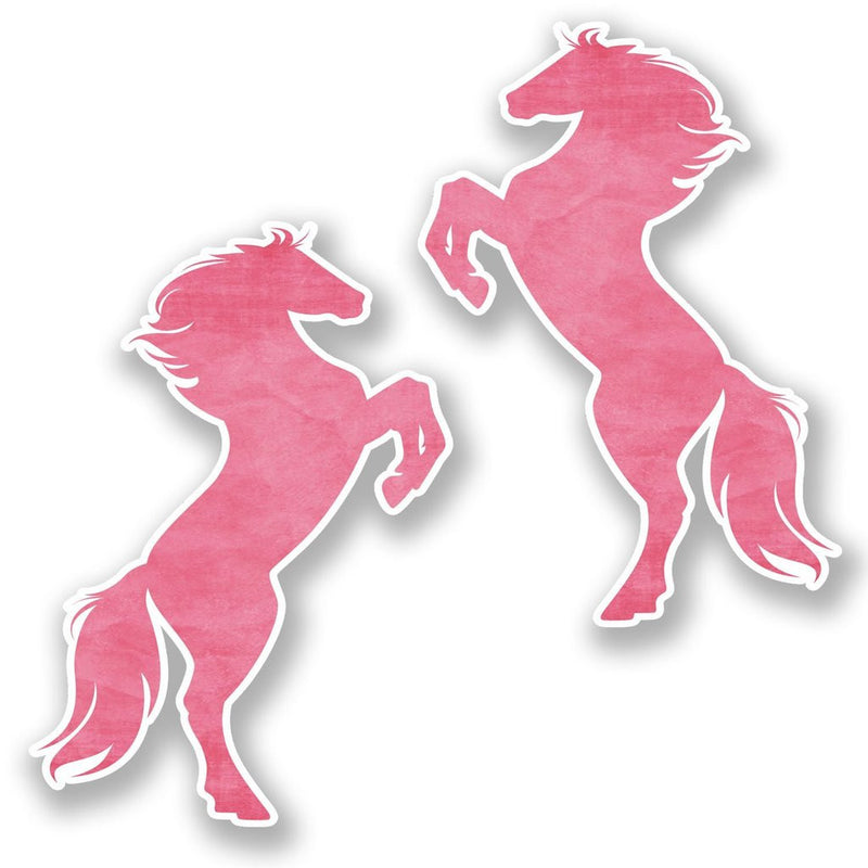 2 x Prancing Pink Horse Vinyl Sticker