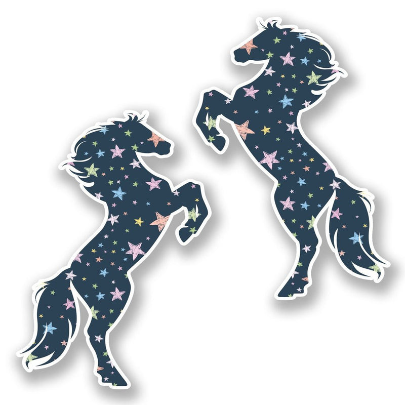 2 x Prancing Stars Horse Vinyl Sticker