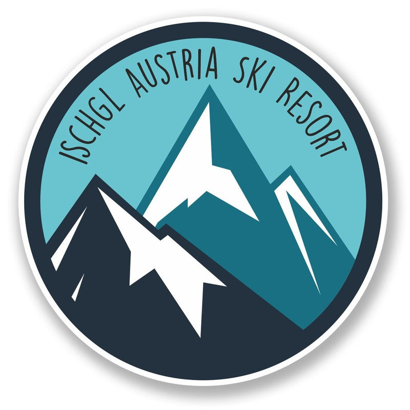 2 x Ischgl Austria Ski Snowboard Resort Vinyl Sticker