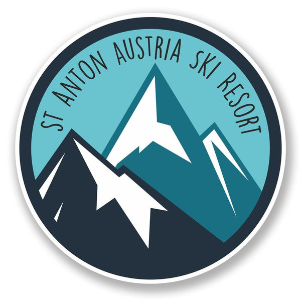 2 x St Anton Tyrol Austria Ski Snowboard Resort Vinyl Sticker #6434