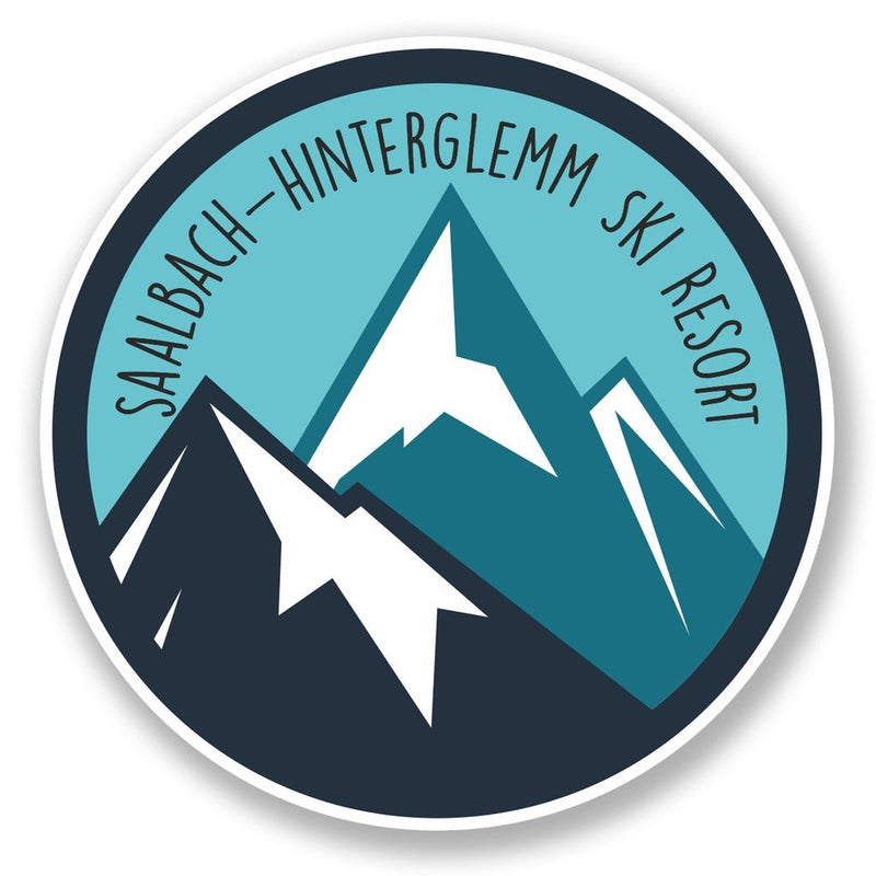 2 x Saalbach-Hinterglemm Austria Ski Snowboard Resort Vinyl Sticker