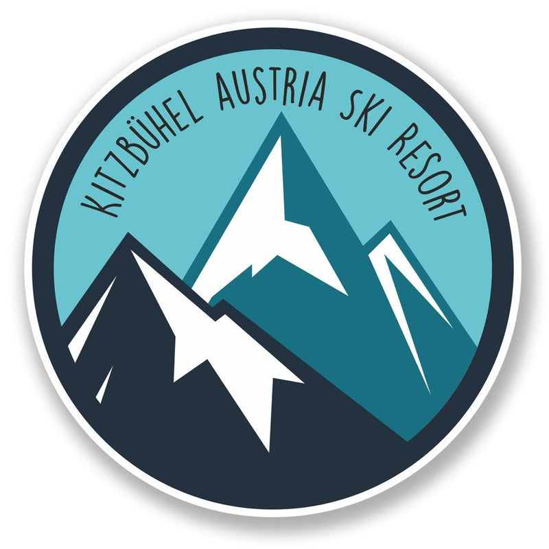 2 x Kitzbühel Austria Ski Snowboard Resort Vinyl Sticker