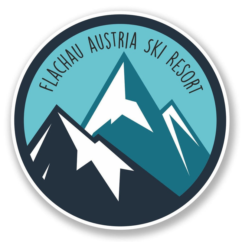 2 x Flachau Austria Ski Snowboard Resort Vinyl Sticker