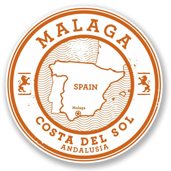 2 x Malaga Spain Vinyl Sticker #6492
