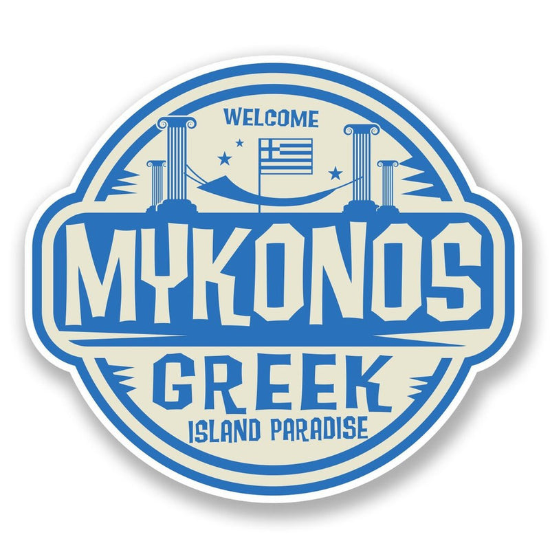 2 x Mykonos Greece Vinyl Sticker