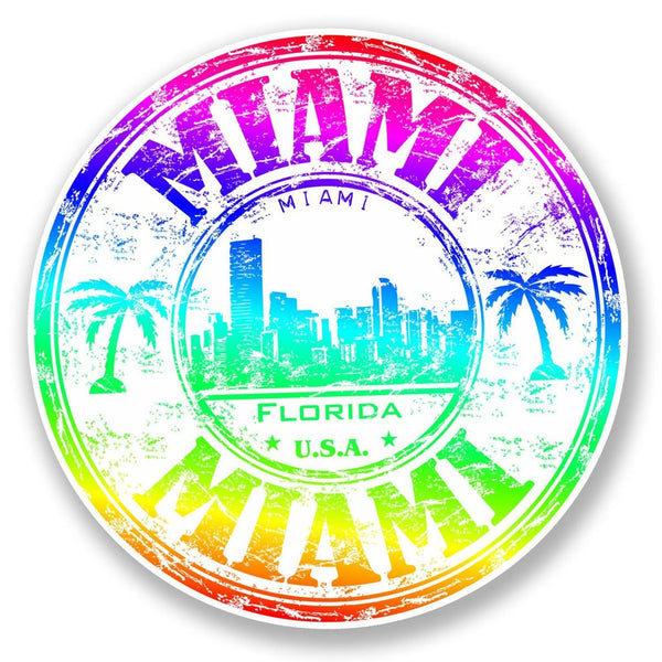 2 x Miami Florida USA Vinyl Sticker #6509