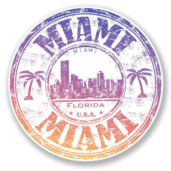2 x Miami Florida USA Vinyl Sticker #6510