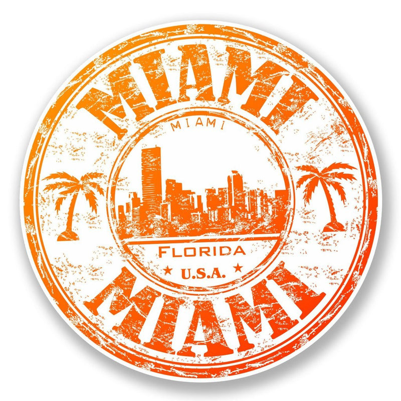 2 x Miami Florida USA Vinyl Sticker