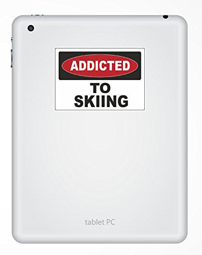 2 x Addicted to Skiing Ski Vinyl Sticker