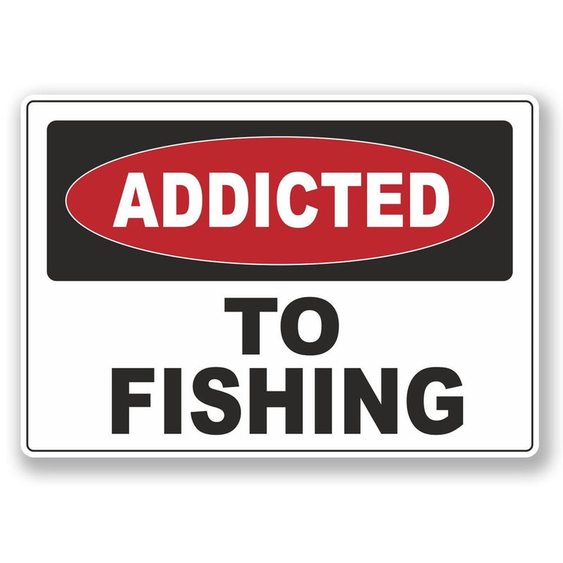 2 x Addicted to Fishing Vinyl Sticker