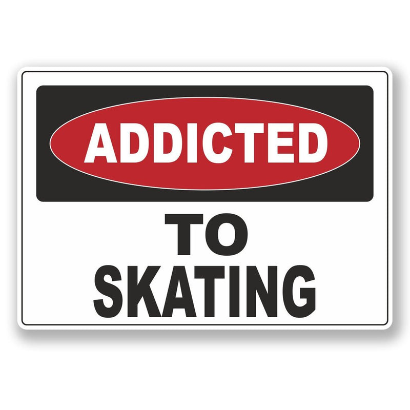 2 x Addicted to Skating Vinyl Sticker