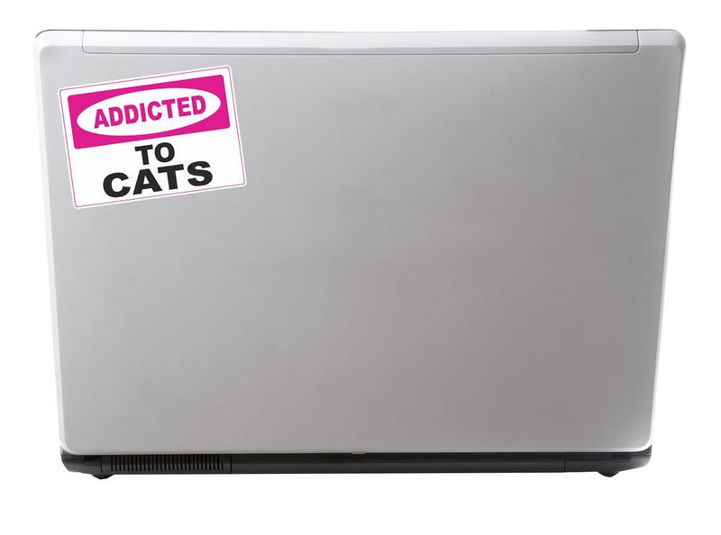 2 x Addicted to Cats Vinyl Sticker