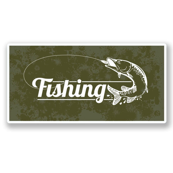 2 x Fishing Vinyl Sticker #6571