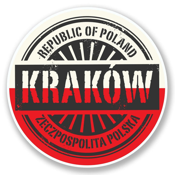 2 x Krakow Poland Vinyl Sticker #6572