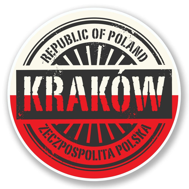 2 x Krakow Poland Vinyl Sticker