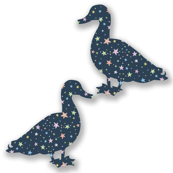 2 x Pretty Star Ducks Vinyl Sticker #6588