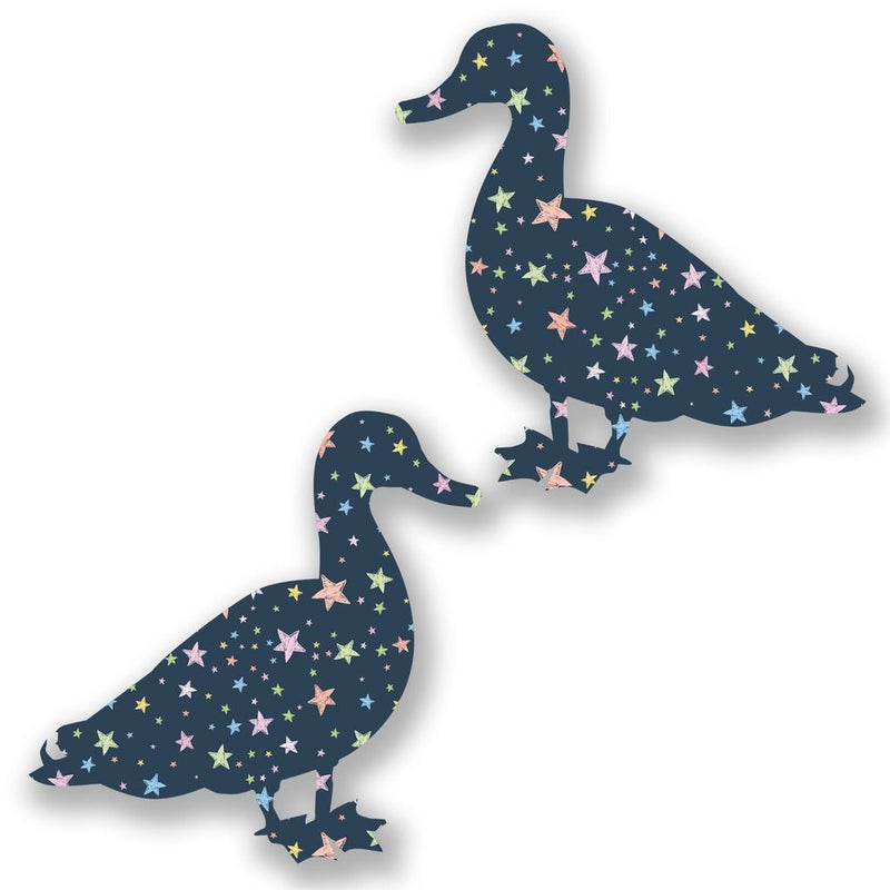 2 x Pretty Star Ducks Vinyl Sticker