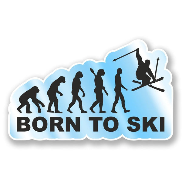 2 x Born to Ski Vinyl Sticker #6592