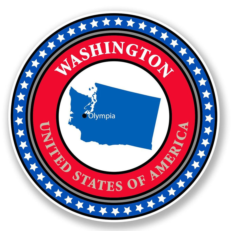 2 x Washington USA Flag Vinyl Sticker