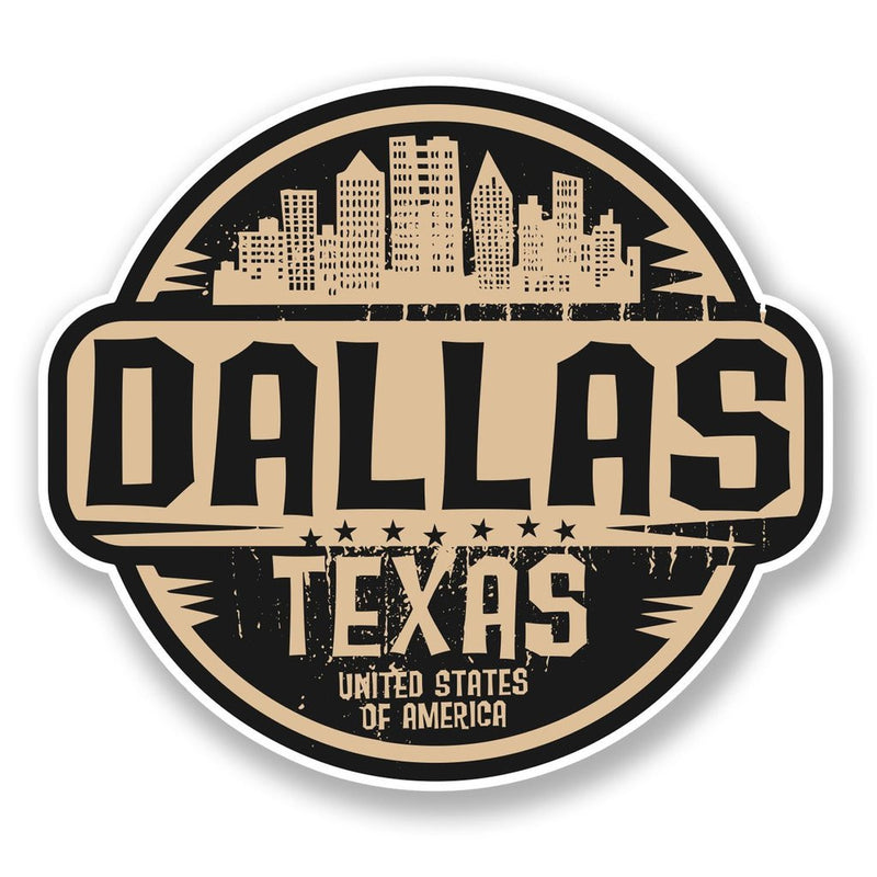 2 x Dallas Texas USA Vinyl Sticker