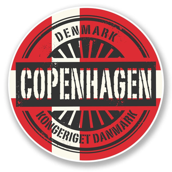 2 x Copenhagen Denmark Flag Vinyl Sticker #6726
