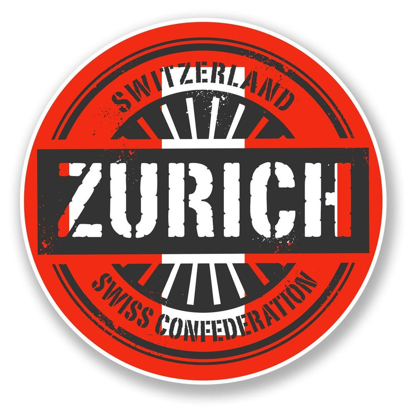 2 x Zurich Switzerland Vinyl Sticker