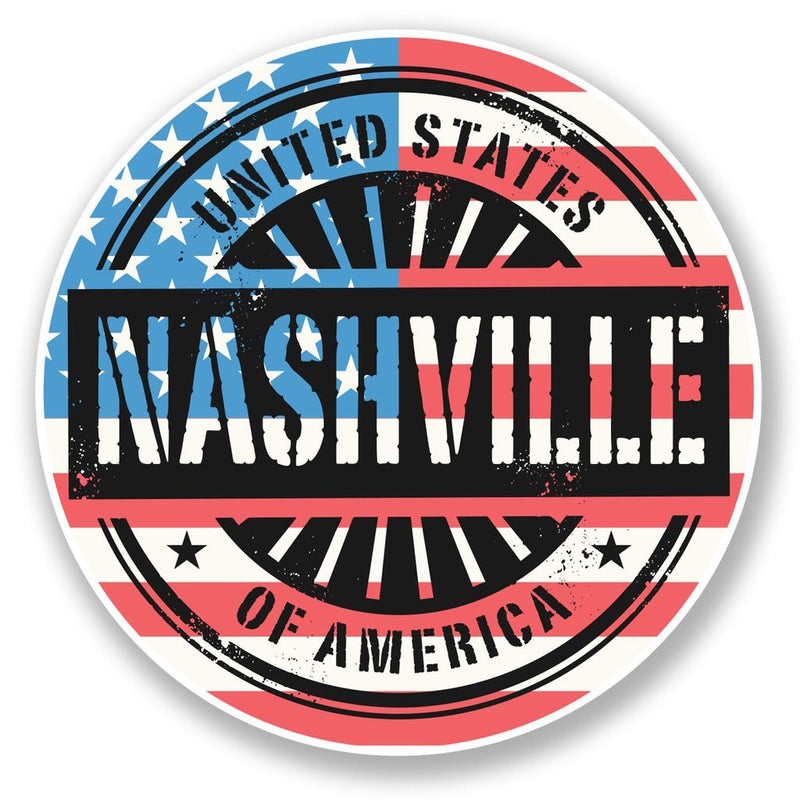 2 x Nashville Tennessee Vinyl Sticker