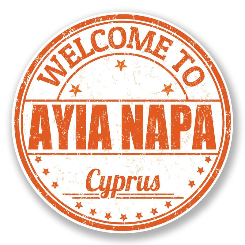 2 x Ayia Napa Cyprus Vinyl Sticker