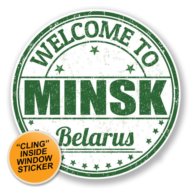 2 x Minsk Belarus WINDOW CLING STICKER Car Van Campervan Glass