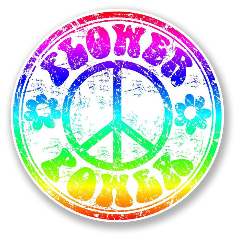 2 x Peace Symbol Vinyl Sticker