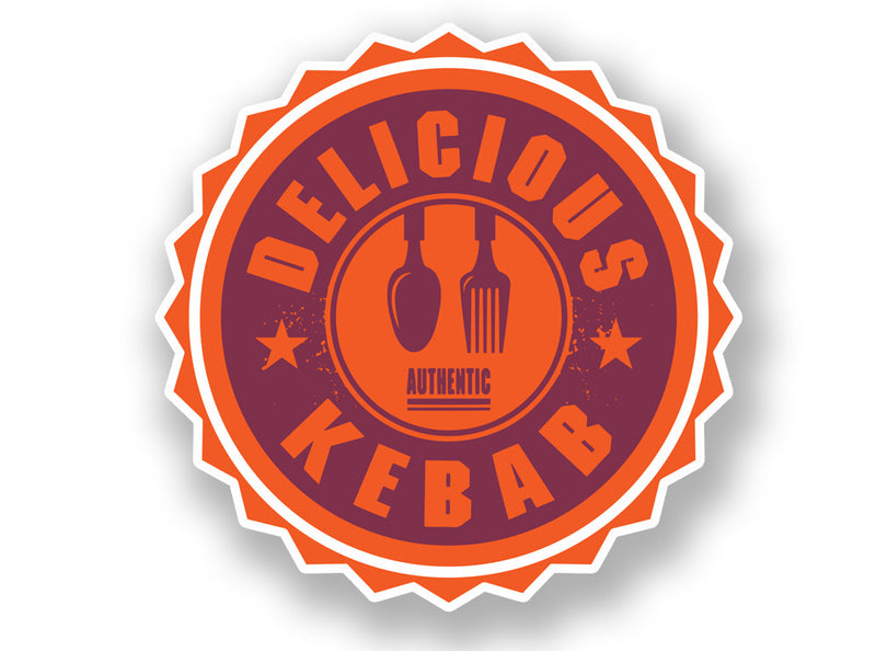 2 x Authentic Delicious Kabab Vinyl Sticker