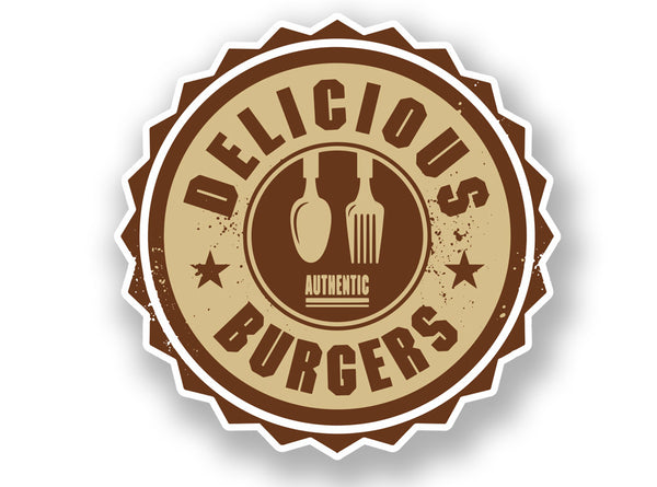 2 x Authentic Delicious Burgers Vinyl Sticker #7010